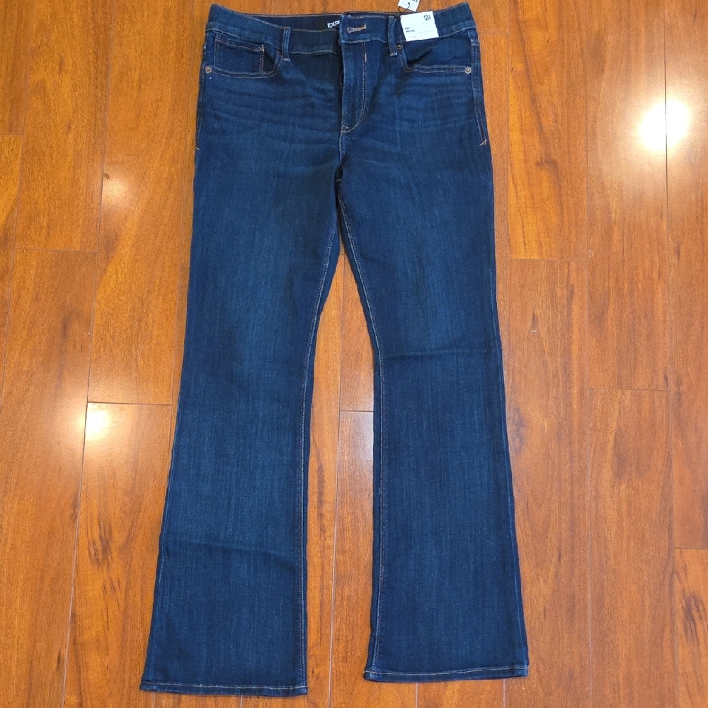 Express Dark Blue Flare Jeans